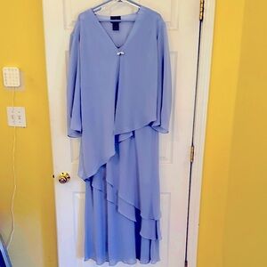 Positive Attitude Light Blue Layered Long Sleeve Dress